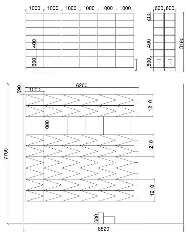 проект мобильного стеллажа на основе стеллажа полочного ст-012