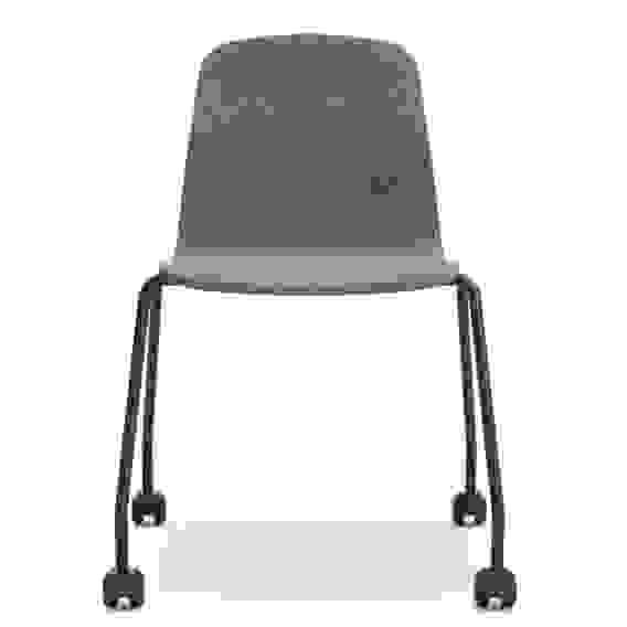 Стул мягкий на колесиках LOVKO, Базовая-c014-Бордо, RAL9005-Чёрный
