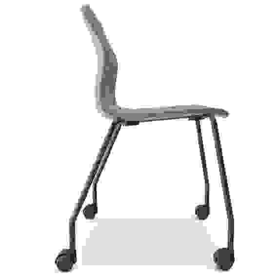 Стул мягкий на колесиках LOVKO, Базовая-c014-Бордо, RAL9005-Чёрный